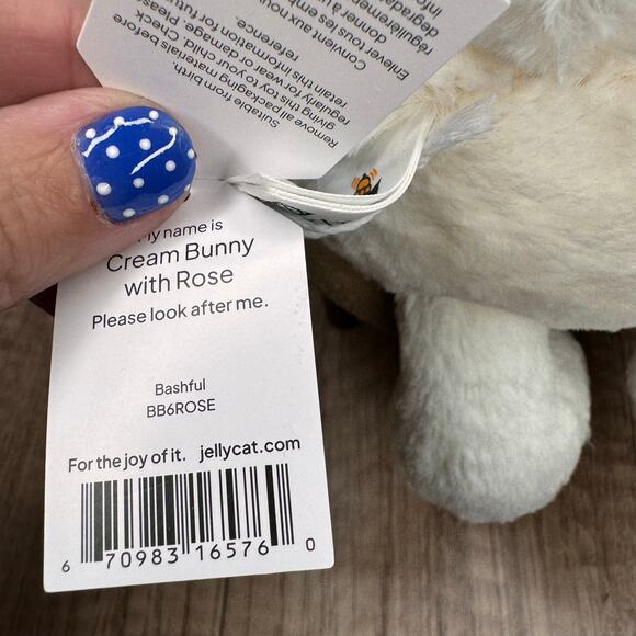 Jellycat Blossom Cream Bunny Rose Jellycat Bashful Bunny Valentines Day NEW - Picture 13 of 13